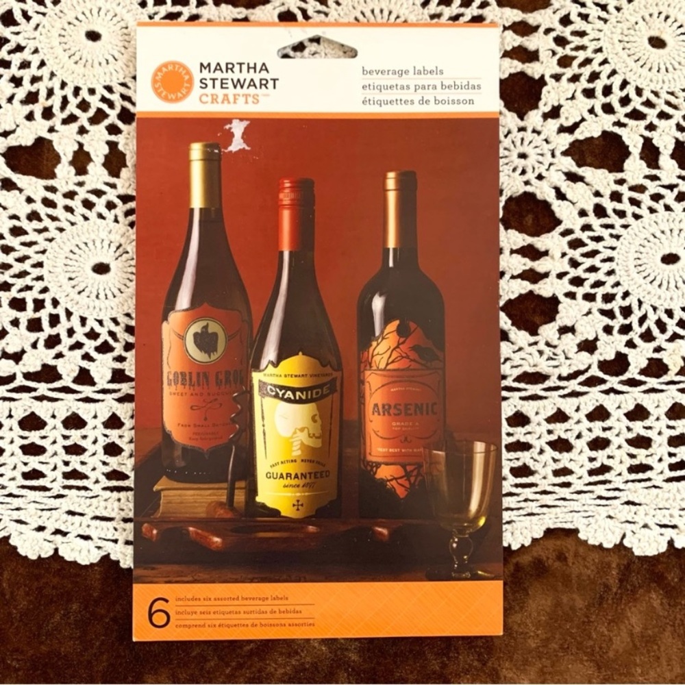 Halloween beverage labels (2 packages) and beaded spider coasters - Picture 8 of 11